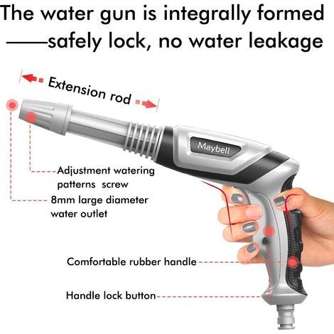 Hochdruck-Wasserpistole für Gartenschläuche, Schaum-Autowaschsprüher mit 100-ml-Flaschendüse (1/3)