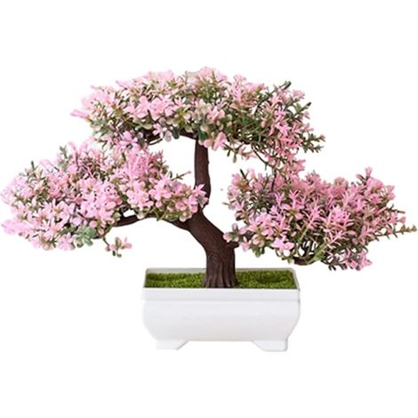 Bonsaï Artificiel cèdre, Plante Pot pin Simulation, Fleurs artificielles, Fausses Plantes Pot Roses, Ornements, Simulation Pot bonsaï, décoration d'intérieur (1/4)
