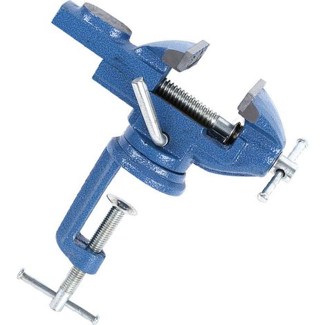 Étau de table réglable bleu de 70 mm avec enclume, petit étau d'établi pour le travail du bois (1/5)