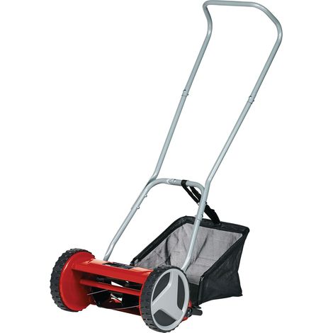 Einhell Tondeuse à gazon manuelle GC-HM 300 (jusqu’à 150 m², cylindre de coupe, 5 lames en acier, réglage de la hauteur de coupe sur 4 niveaux de 13 à 37 mm, bac de ramassage de 16 litres)