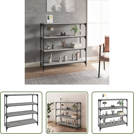 Bücherregal Grau Sonoma - Bücherregal Grau Sonoma 100x33x100 cm Holzwerkstoff und Stahl (1/5)