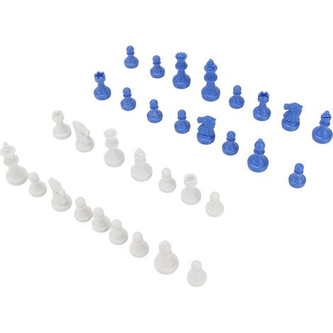 Pièces d'échecs uniquement, mini-pièces de rechange en plastique PS, figurines de 49 mm de hauteur (roi), pour des soirées détente, bleu. (1/5)