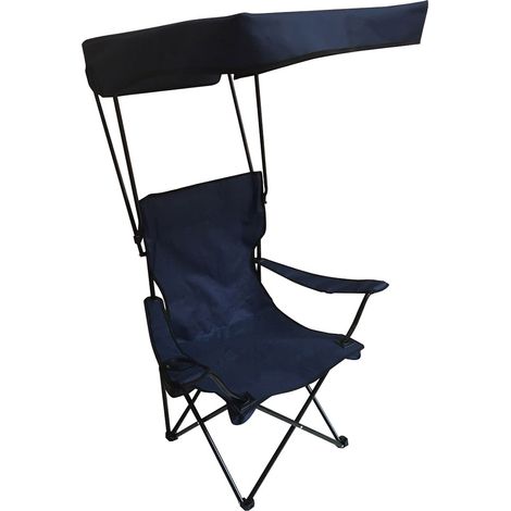 Terre Jardin – Chaise pliante de camping avec pare-soleil rabattable – Polyester 600D – Hauteur 139 cm – Sac de transport inclus (1/5)