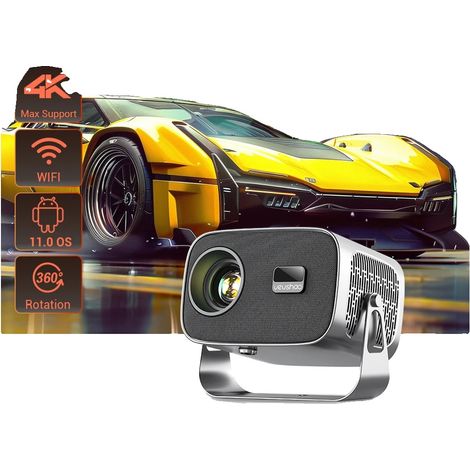 Projecteur, Source de lumière LED, Résolution 1280 x 720, Luminosité 350 lumens ANSI, Rapport de contraste 2000:1, Système d'exploitation Android 11.0