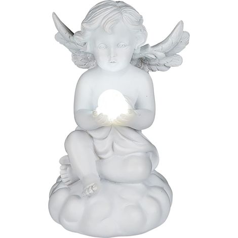 Out of the blue Angelo seduto in poliresina con sfera bianca LED (1/2)