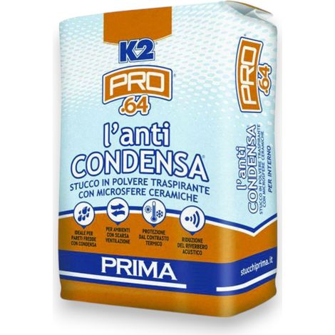 Stucco traspirante in polvere con microsfere ceramiche anticondensa per isolamento termico e acustico interno kg 4