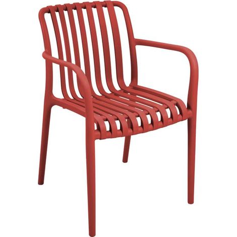 Domo Mea Sedia da giardino Breeze Rossa con braccioli in Polipropilene (1/5)