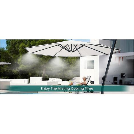 Ensemble de jardin avec système de brumisation basse pression et robinet de 6 m pour rafraîchir la cour d'une villa (1/5)