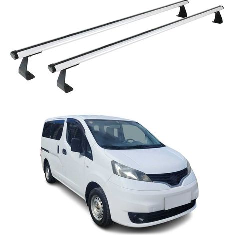 OMAC Barres de toit Heavy Duty compatibles avec Nissan NV200 2009-2020 – 2 barres – Aluminium Argent