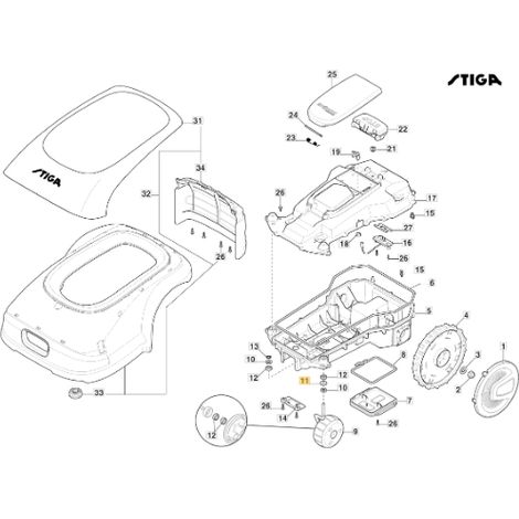 Distanziale robot tagliaerba modelli A1000 A1500 ORIGINALE STIGA 322171011/0