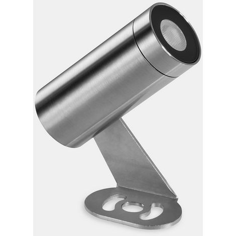LedsC4 Thor - Projecteur LED 2W et 169lm avec Blanc Chaud 3000K. Diamètre 3cm. Structure en Acier, cristal. Usage Extérieur IP66. Coloris Acero inoxidable aisi 316, transparent