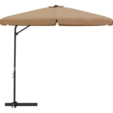 Parasol d'extérieur avec mât en acier 300 cm taupe
