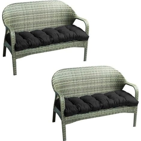 Coussin de banc de jardin rectangulaire, matelas pour banc 2 places, rembourrage extérieur et intérieur, housse pour patio, meuble de terrasse, salle à manger et cuisine (1/2)