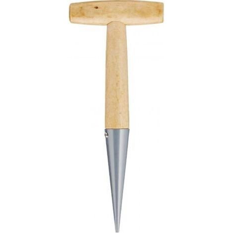Spitzige Blumenzwiebelkelle, 28 cm - Handschaufel mit robustem Holzgriff - Ideal für die Gartenarbeit von Erwachsenen, braun