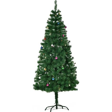 Albero di Natale Artificiale 180 cm Palline e Decorazioni in PVC Ferro (1/5)