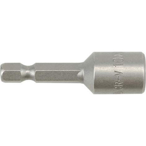 Adaptador con boca hexagonal magnética de 10mm y 48mm de largo con casquillo de 1/4” fabricado en acero (1/2)