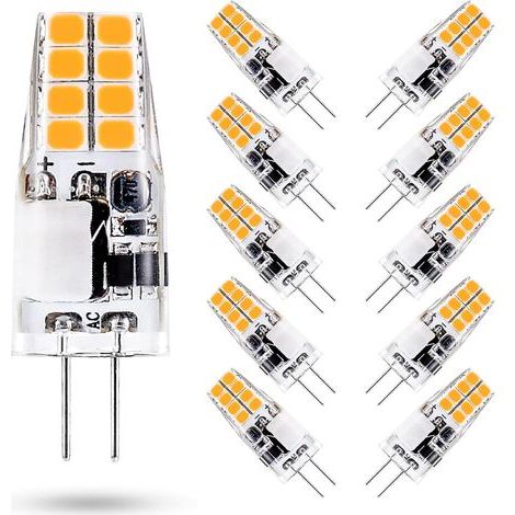 G4 12V LED-Lampe. 3000K Warmweiß. 3W, entspricht einer 35W G4 Halogenlampe. 300 Lumen. Nicht dimmbar. 10er-Packung. (1/5)