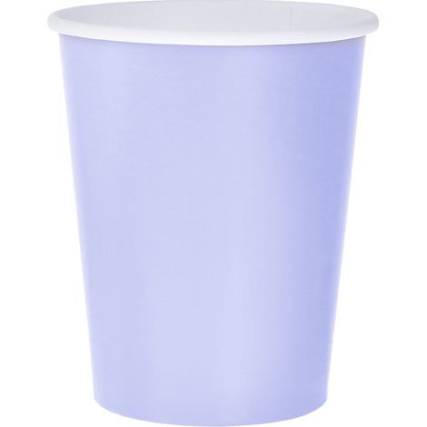 Bicchieri di carta, tinta unita lavanda, 270 ml, 14 pezzi.