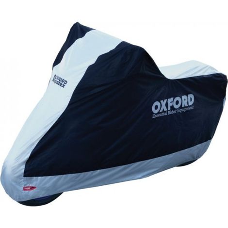 Funda impermeable para motocicleta, talla M, color negro/gris, marca OXFORD AQUATEX. (1/2)
