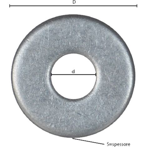 100PZ RONDELLA GREMBIALINA INOX A2 M 15- 3,0 x 44 x 15 mm