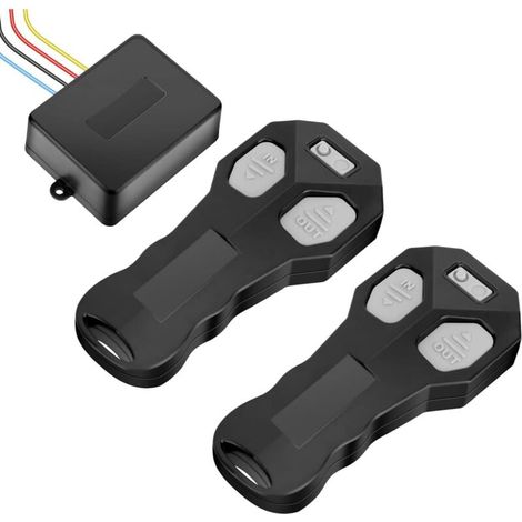 Zoternen Télécommande de treuil sans fil universelle, double contrôleur, interrupteur radiocommandé, télécommande RF 12 V-24 V, portée de 30 m, compatible avec Warn Ramsey Superwinch Smittybilt Gorill (1/4)