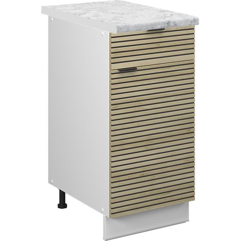 Meuble cuisine Fame-Line, Panneau en chêne, 40cm , PT Marbre, Vicco (1/5)