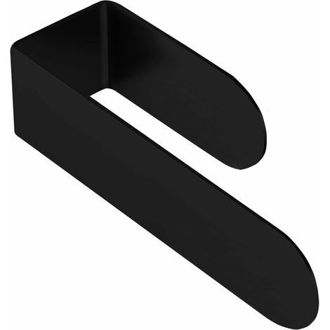 Porte-serviettes sans perçage, porte-serviettes mural, auto-adhésif, accessoires de cuisine et de salle de bain, porte-serviettes, acier inoxydable (noir mat 21 cm) (1/5)