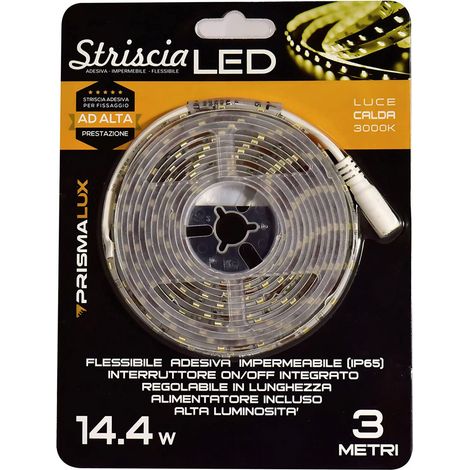 KIT STRIP LED  7,2W 3 M IP54 CALDA (1/3)