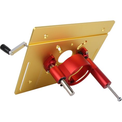 Kit de levage manuel pour toupie, plaque de base dorée, système de levage pour table de toupie, insert de scie, 1 pièce (1/5)