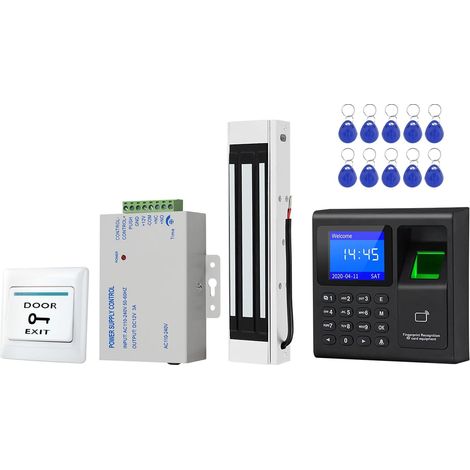 125KHz RFID EM ID Keypad Stand-Alone Door Control System Kit Avec 180kg/350lbs serrure magnétique électrique, bouton de sortie, porte-clés RFID 10pcs, alimentation électrique (1/5)