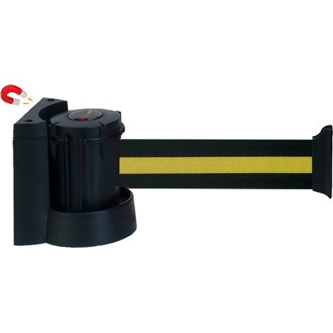 Enrouleur mural magnétique avec sangle Noir/Jaune 5m x 50mm - 2051125 (1/3)
