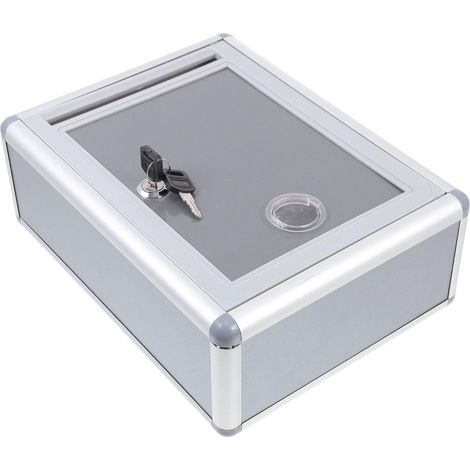 Boîte à Suggestions en Alliage D'aluminium Argentée, Fente Sécurisée (1/5)