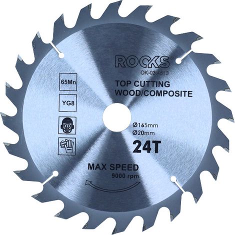 Lama Circolare per Legno ROOKS 165x20 mm 24T (OK-03.4513)