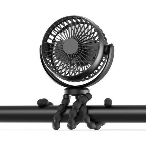 Wiederaufladbarer, tragbarer Ventilator mit 5000 mAh für Kinderwagen, Auto, Kinderbett oder Büro – leise und ultraleicht (1/4)