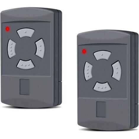 Hörmann - Lot de 2 émetteurs manuels de rechange pour porte de garage Hörmann - 40,685 MHz - 4 canaux - Compatible avec HS2-40, HS4-40, HSE2-40, HSE4-40, HSM2-40, HSM4-40, bouton gris (1/5)