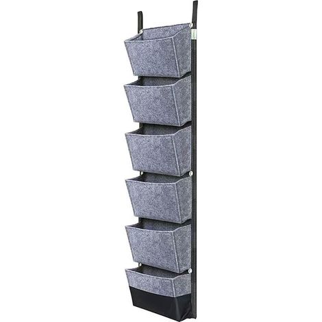 Sacs de plantation suspendus à 6 poches pour jardinage vertical, pots de fleurs, jardinières murales respirantes, 107 x 30 cm (42 x 12 pouces) (1/5)