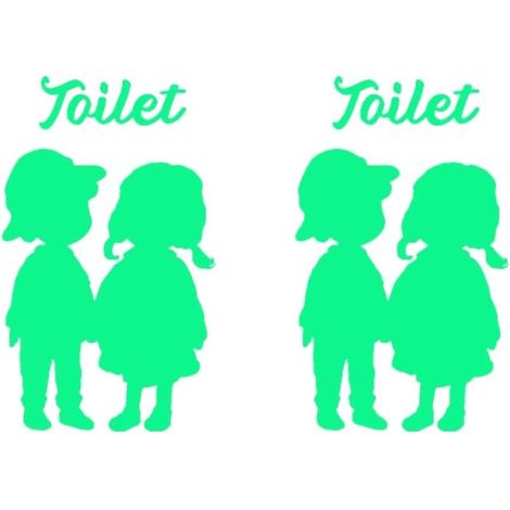 Set mit 2 phosphoreszierenden, feuchtigkeitsbeständigen Toilettenaufklebern zur nächtlichen Orientierung