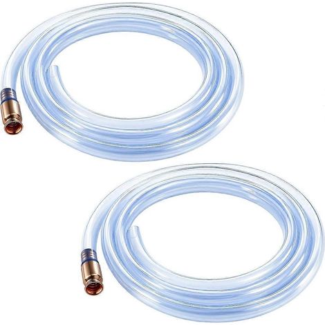 Tuyau de siphon de 1/2 pouce à 10 pieds pour pompes à siphon utilisées pour la distribution d'essence/carburant/eau, tuyau auto-amorçant de sécurité (paquet de 2) (1/5)