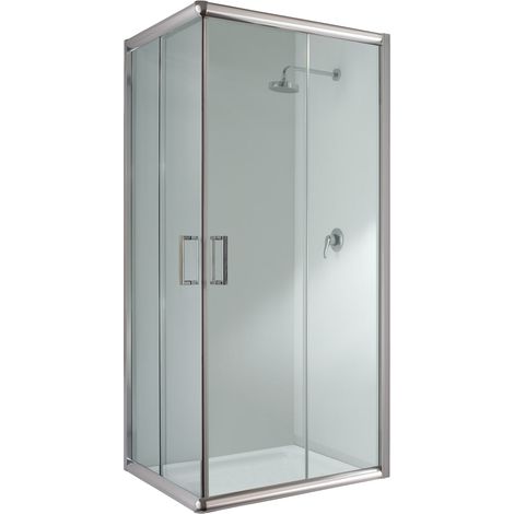 Idralite – Box doccia scorrevole 70x120 cm – Vetro temperato 6mm – Altezza 198 cm – Apertura porta 56 cm – Profili in alluminio anodizzato (1/5)