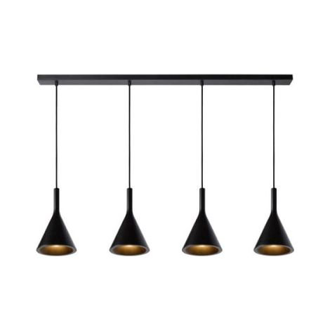 Lampadario in cemento nero Lucide Gipsy 4xE27 dimmerabile