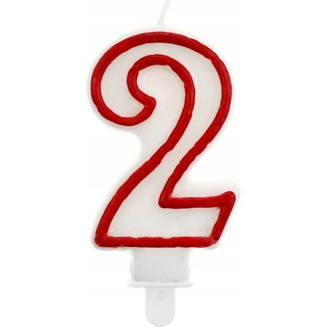 Candela numero 2 con contorno rosso (1/3)