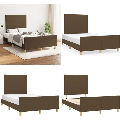 Bettgestell ohne Matratze Dunkelbraun 120x200 cm Stoff - Bettsofa - Doppelbett - Lattenrost - Boxspringbetten - Holzrahmen - Home & Living (1/5)