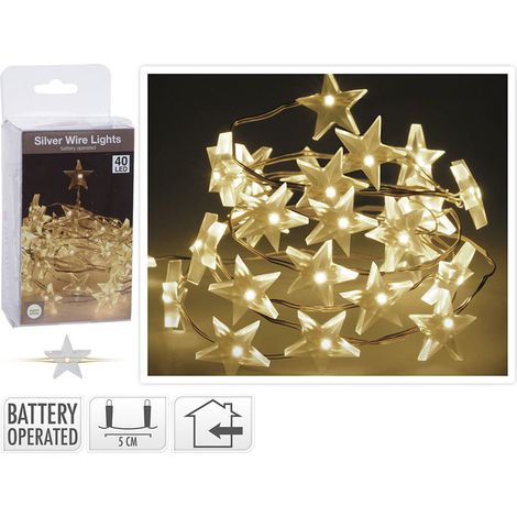 ILUMINACION 40 LEDS ESTRELLAS BCO.CALIDO - EHLIS