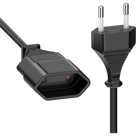Power Cable Extension Cord Extension Cord Type-C Euro Plug to Euro Type-C Plug TV PC Computer Monitor Projector Lamp Household Appliances - Black (1/2)