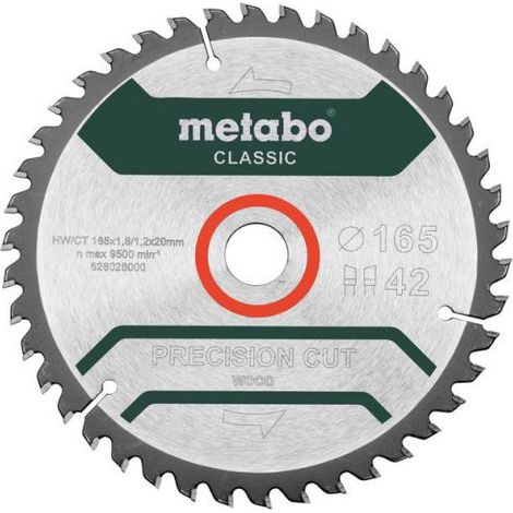 METABO Sägeblatt "precision cut wood - classic", 165x1,8/1,2x20 Z42 WZ 5° /B (628027000)