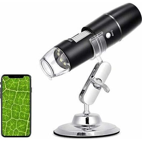 Microscope Numérique, WiFi Endoscope 50X-1000X, Support en Métal, Compatible avec Smartphones ou Tablettes Android et iOS (1/5)