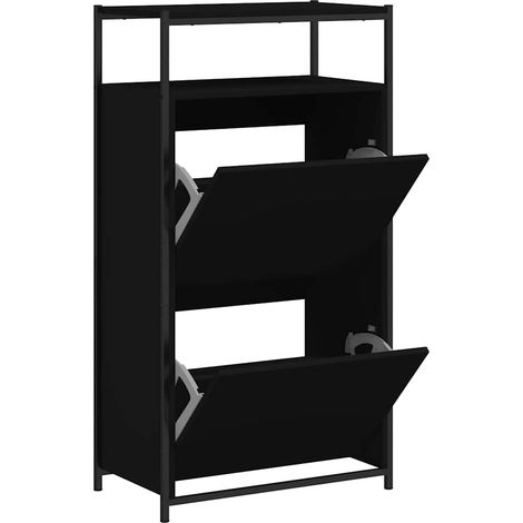 Maison Exclusive - Scarpiera Nera 60x34x112 cm in Legno Multistrato