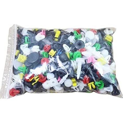 Clips Agrafe Plastique - Pour Pare-chocs Panneaux de Portes et Garnissages Automobiles - 500 Pièces (1/4)