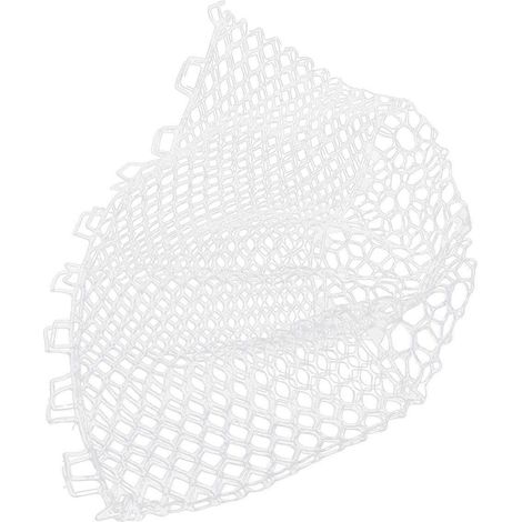 Épuisette de pêche pliable de rechange, filet en caoutchouc résistant à l'usure, épuisette multifonctionnelle blanche 40 cm (1/4)