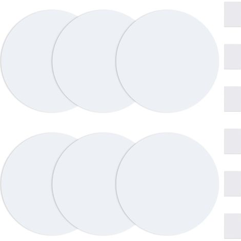 6 pièces de plaques de couverture de plafond, blanc rond en plastique auto-adhésif pour trous de murs et de placoplâtre (20 cm) (1/5)